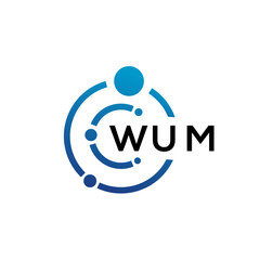 WUM letter technology logo design on white background. WUM creative initials letter IT logo concept. WUM letter design.