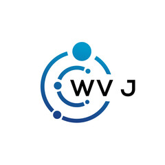 WVJ letter technology logo design on white background. WVJ creative initials letter IT logo concept. WVJ letter design.