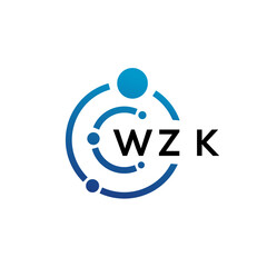 WZK letter technology logo design on white background. WZK creative initials letter IT logo concept. WZK letter design.