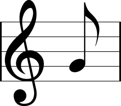 Single Muiscal Notes Single Music Notes Vector
