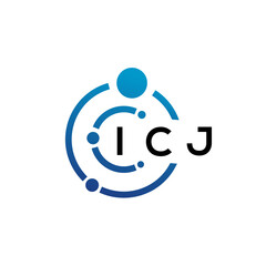 ICJ letter technology logo design on white background. ICJ creative initials letter IT logo concept. ICJ letter design.