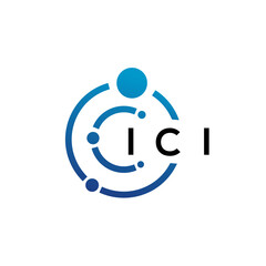 ICI letter technology logo design on white background. ICI creative initials letter IT logo concept. ICI letter design.