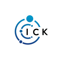 ICK letter technology logo design on white background. ICK creative initials letter IT logo concept. ICK letter design.
