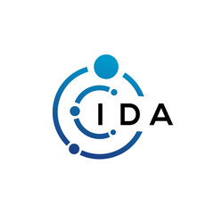 IDA letter technology logo design on white background. IDA creative initials letter IT logo concept. IDA letter design.