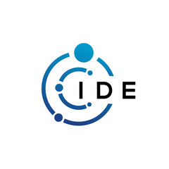 IDE letter technology logo design on white background. IDE creative initials letter IT logo concept. IDE letter design.