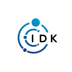 Fototapeta na wymiar IDK letter technology logo design on white background. IDK creative initials letter IT logo concept. IDK letter design.
