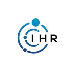 Fototapeta na wymiar IHR letter technology logo design on white background. IHR creative initials letter IT logo concept. IHR letter design.