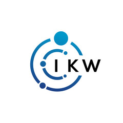 IKW letter technology logo design on white background. IKW creative initials letter IT logo concept. IKW letter design.