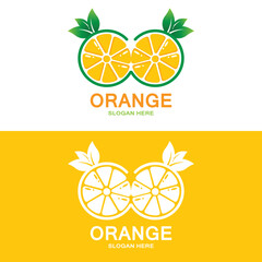 Fresh Fruit Orange Vector Logo Design For Fruit Shop, Juice Shop, In Orange Color