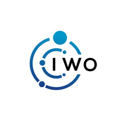 Fototapeta na wymiar IWO letter technology logo design on white background. IWO creative initials letter IT logo concept. IWO letter design.