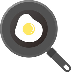 Fried eggs on black pan