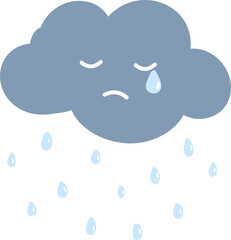 sad rainy weather emoticon