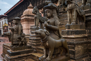 Kathmandu, Nepal- April 20,2022 : Patan Durbar Square is situated at the centre of Lalitpur city. Patan is one of the oldest know Buddhist City. It is a center of both Hinduism and Buddhism.