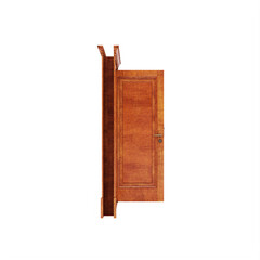 Wood Acajou Open Door isolated