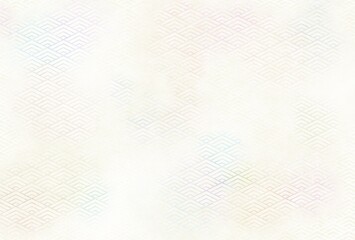 淡いカラーグラデーションの和柄背景　菱青海波
