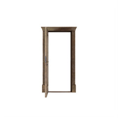 Concrete Wood Open Door isolated