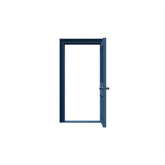 Blue Open Door isolated