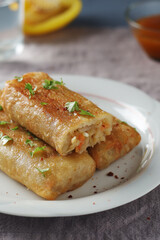 Spring rolls - a typical dish in Chinese and other Southeast Asian cuisines	
