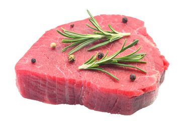 Raw beef steak isolated