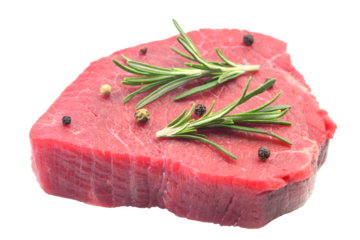 Raw beef steak isolated
