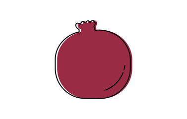 Pomegranate. Pomegranate flat design vector illustration isolated on white background. Vegetarian food. Healthy diet. Vector illustration design.