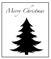 Fototapeta na wymiar Merry Christmas greeting card. Christmas tree. Illustration. 