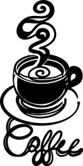 coffee  lettering and coffee quote illustration