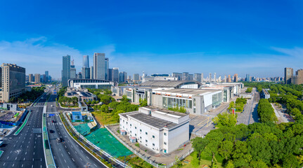 Fototapeta na wymiar Urban environment of Ningbo International Convention and Exhibition Center, Zhejiang Province, China