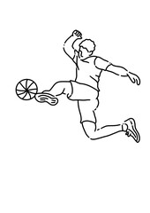 Fototapeta na wymiar One continuous line drawing, man playing football