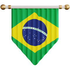 3d rendering ornament Brazil national flag isolated