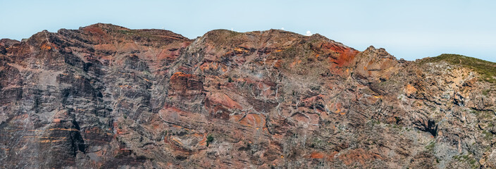 Roque de los muchachos observatory over the rocks