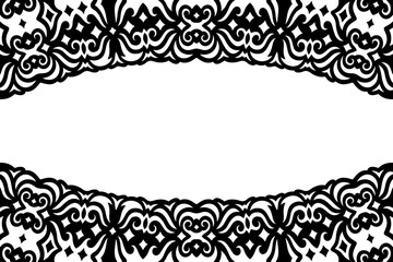 Fantasy vector art with black tribal border