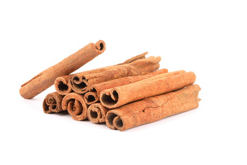 Cinnamon sticks isolated on white
