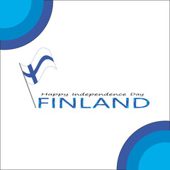 Independence Day in Finland. National happy holiday, celebrated annual in December 6. Finland flag. Patriotic elements. Poster, card, banner and background. Vector illustration 