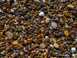 colored pebbles on the beach