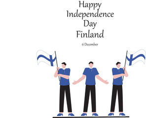Independence Day in Finland. National happy holiday, celebrated annual in December 6. Finland flag. Patriotic elements. Poster, card, banner and background. Vector illustration 