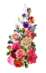 Obraz na płótnie Canvas Digital Flower, Floral Beautiful Textile Flower Design