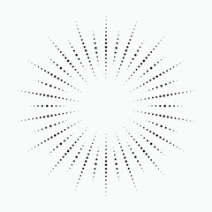 radial Halftone pattern background. Abstract concentric dotted backdrop. Halftone design element for various purposes.
