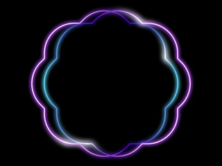 Geometric  shape neon frames luxury line vector illustration