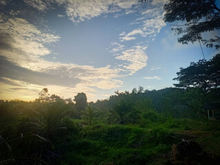 sunset in the mountains view