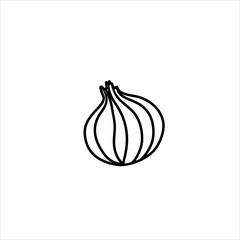 Vector isolated colorless black line onion. Organic vegetable food illustration for healthy lifestyle and nutrution diet