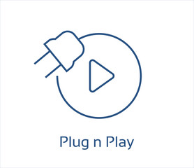 Plug And Play Outline Vector Icon Design- Editable Stroke
