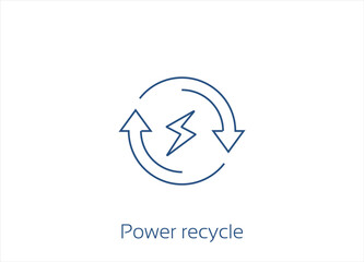Power Recycle Vector Icon Design- Editable Stroke