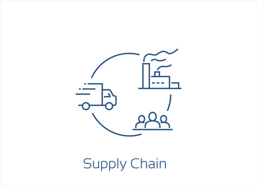 supply chain Vector Icon Design- Editable Stroke