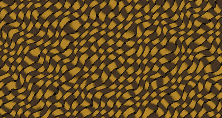 3d illustration, yellow and brown braided rustic straw pattern texture black background