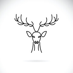 Vector of deer head design on white background. Wild Animals. deer logos or icons. Easy editable layered vector illustration.