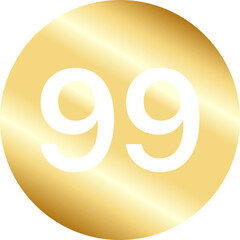 Gold Number Ninety Nine in Circle