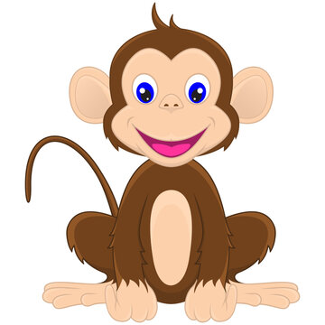 Sitting monkey cartoon