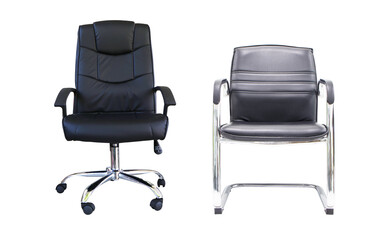 Photo front Chair structure empty swivel for office and player from vertical with cloth seats for supporting the structure of the body. Comfortable black Office.