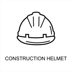 Construction Helmet icon in linear style. Simple element from construction collection. Construction Helmet icon for web design, templates, infographics and more